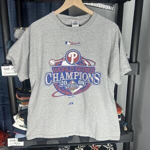 grey y2k phillies MLB baseball tee large